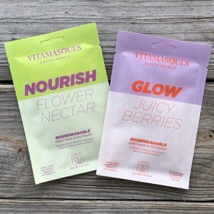🔥3/$30 Vitamasques Nourish Flower Nectar Glow Juicy Berries Biodegradable Masks